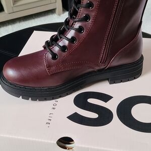 Sonoma Burgundy Combat Boots